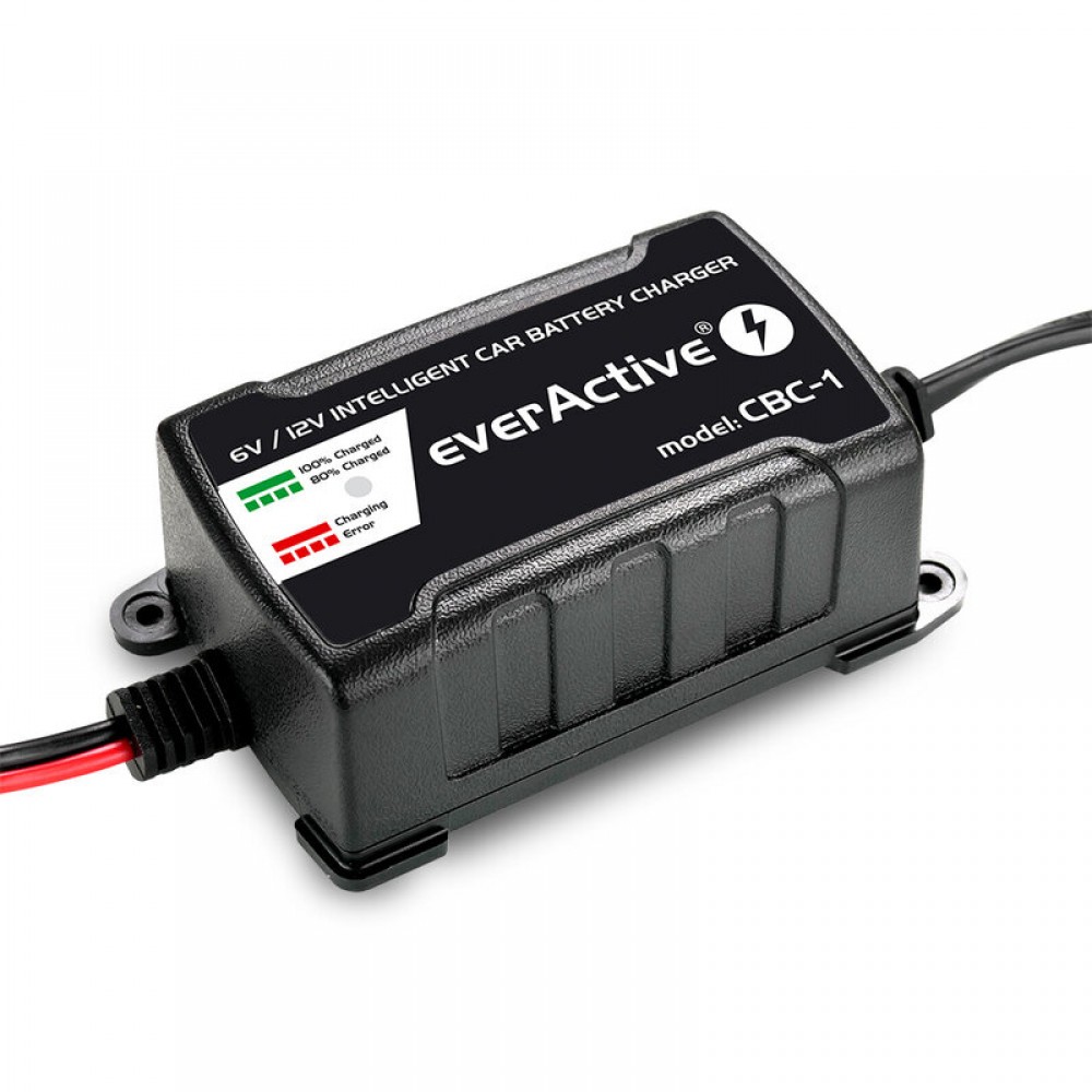 Incarcator baterii auto, 6V sau 12V, putere incarcare 1A sau 1.2A, EVERACTIVE CBC-1 Inteligent
