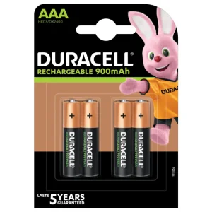 Acumulatori DURACELL 1.2V AAA LR3 Ni-MH, 4 buc/blister, 900mAh, preincarcati