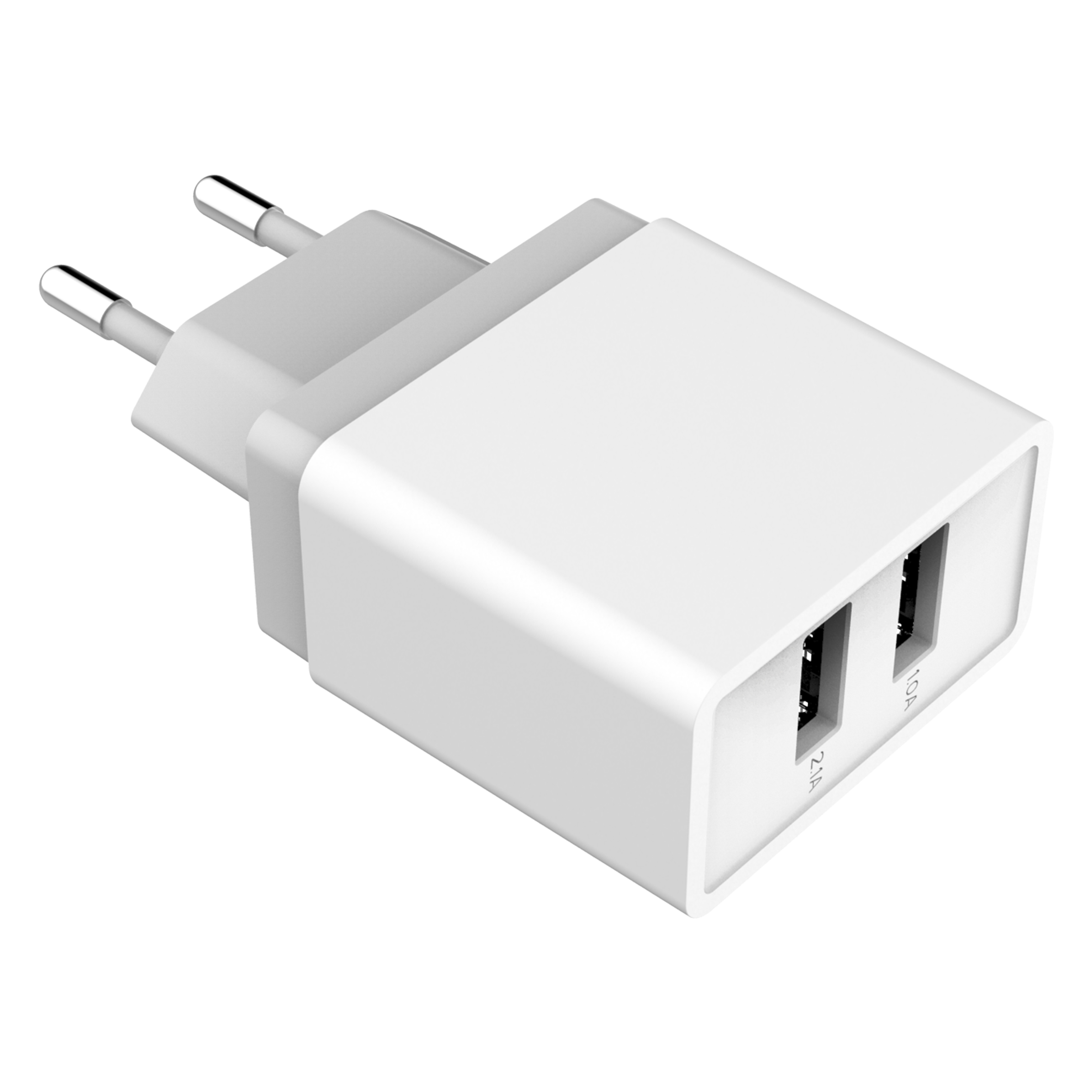 Incarcator de priza cu 2 porturi USB 1A + 2.1A, Alb, GOLF GF-U2