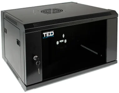 Rack 9U cu geam, 600 x 450 mm, montaj pe perete, Ted Electric