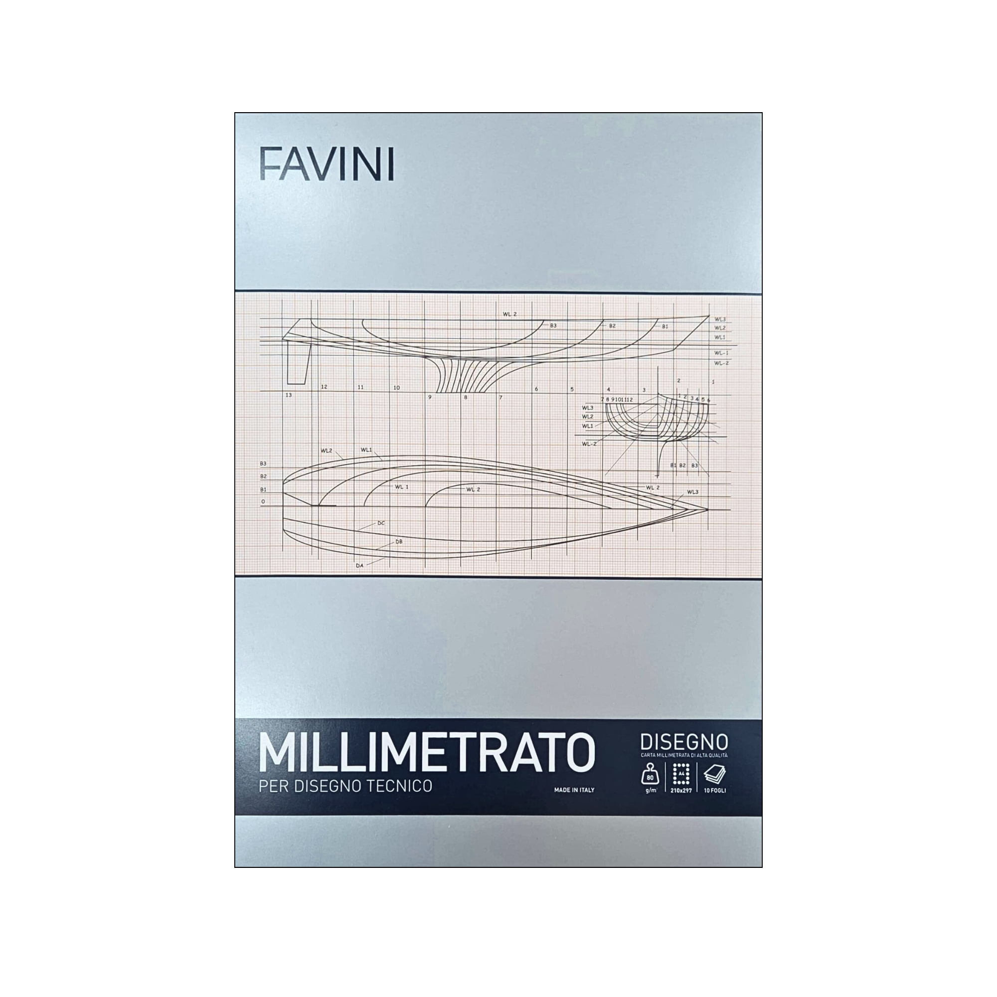 Hartie milimetrica A4, 85g/mp, FAVINI Disegno