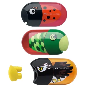 Ascutitoare dubla cu container si radiera FABER-CASTELL
