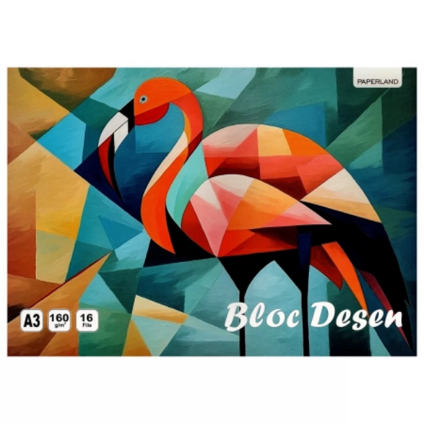 Bloc de desen A3, 160g/mp, 16 file, PAPERLAND