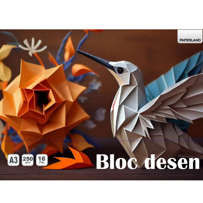 Bloc de desen A3, 250g/mp, 16 file, PAPERLAND