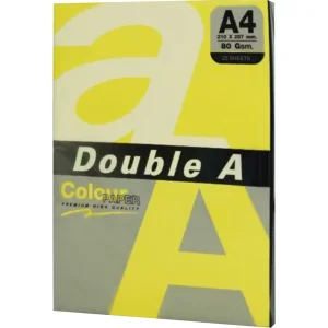 Hartie colorata A4, DOUBLE A Colour Premium Intens, 80 g/mp, 25coli/top, Lemon Intens