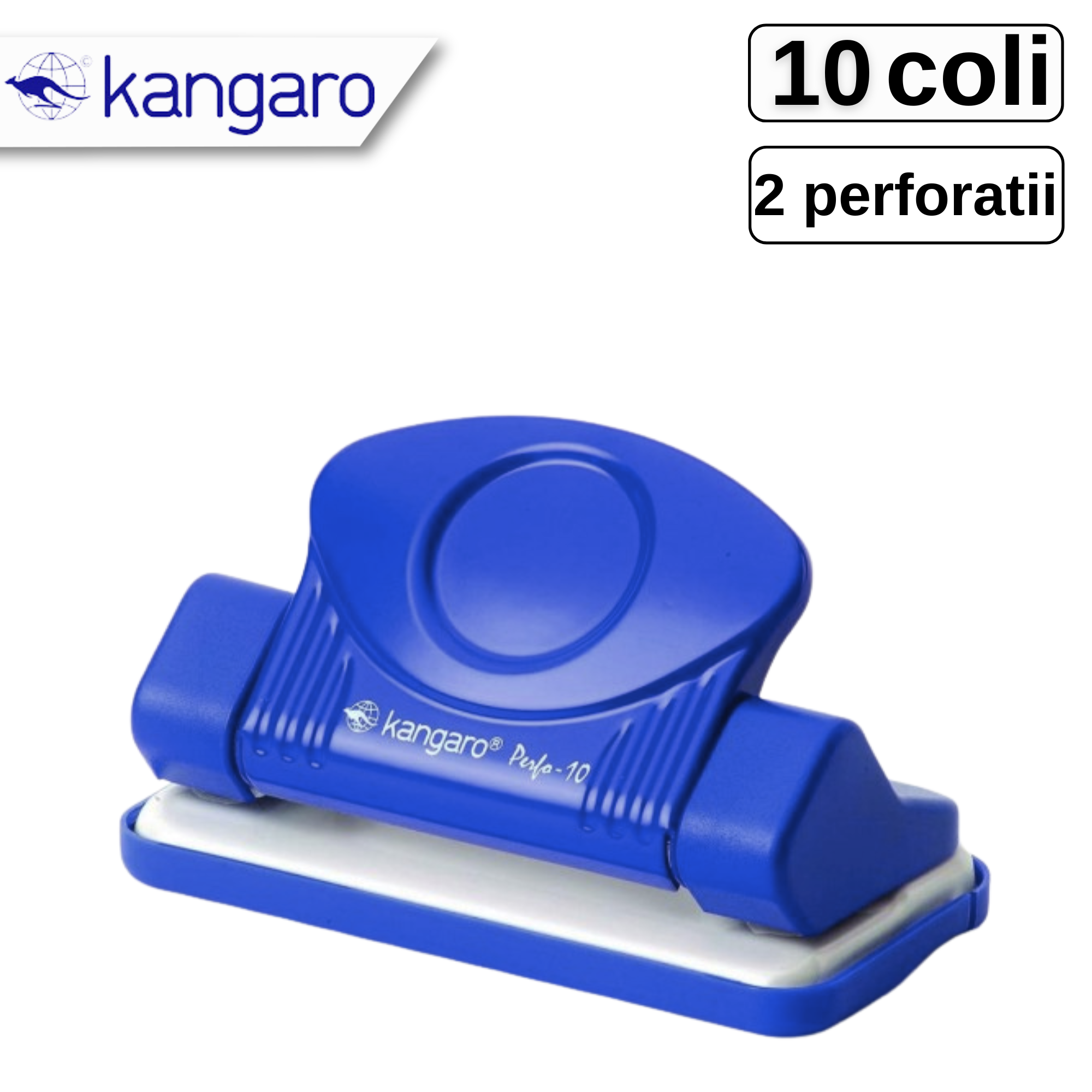 Perforator KANGARO Perfo10, 10 coli, Albastru