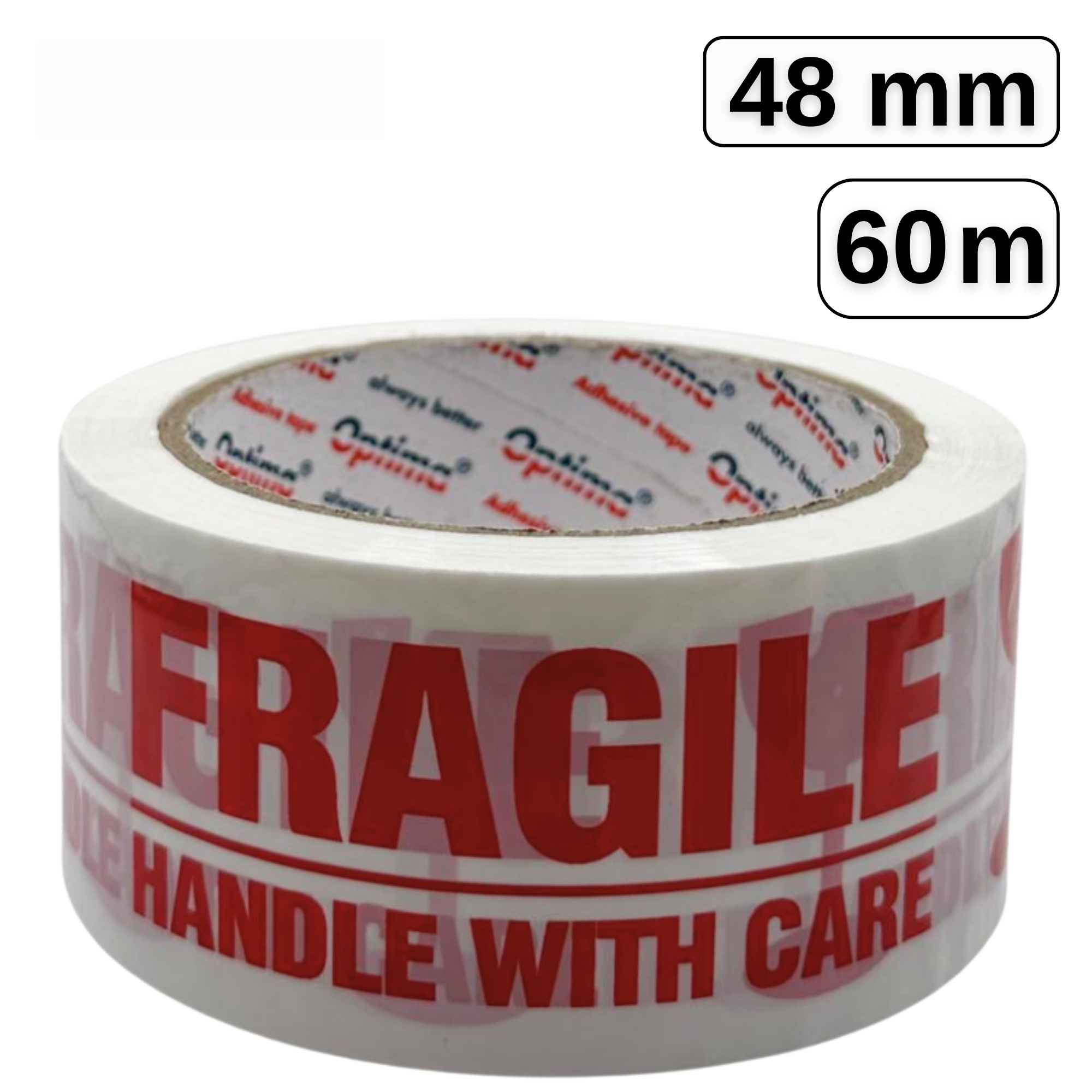 Banda adeziva inscriptionata FRAGILE, 48 mm x 60 m, OPTIMA