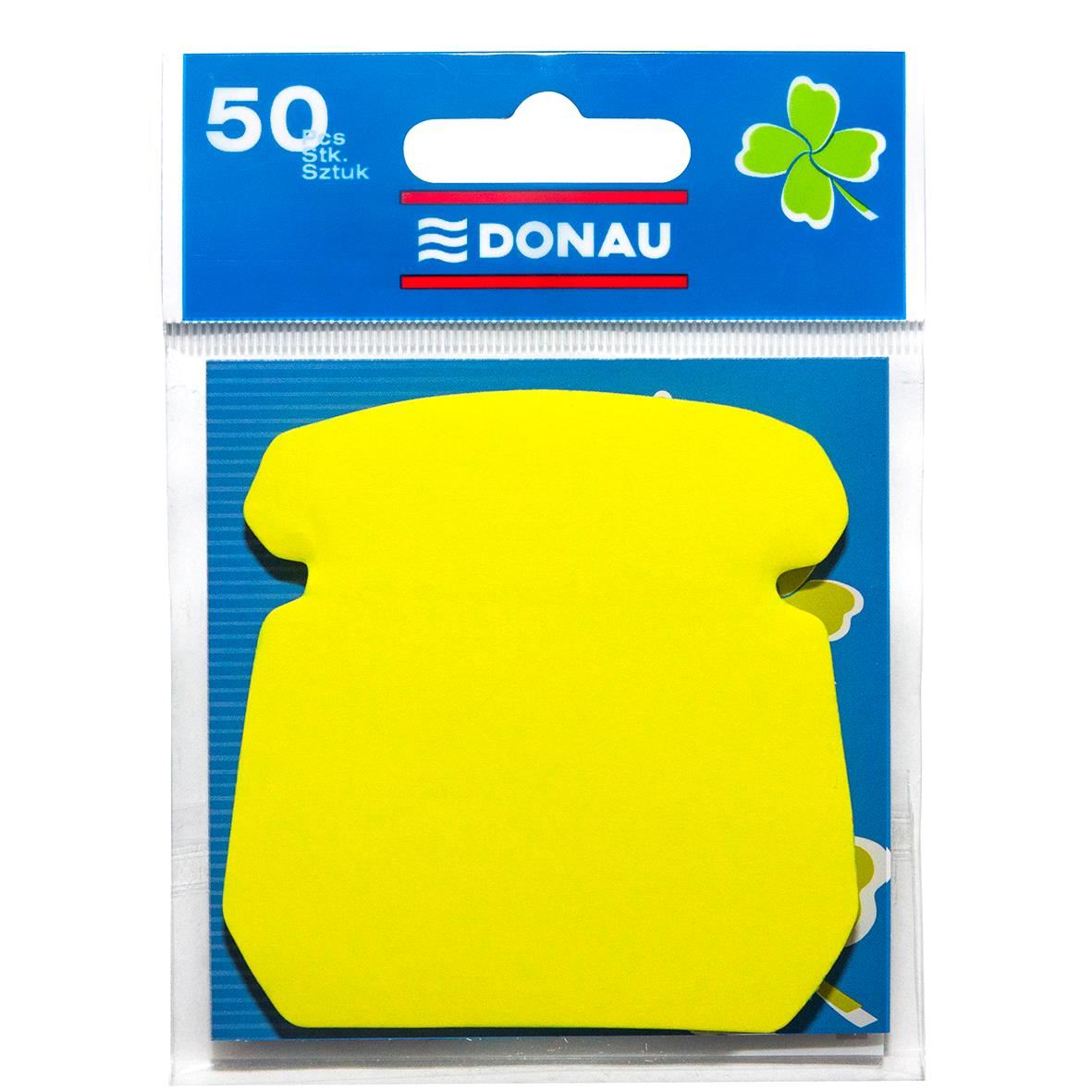 Notes autoadeziv forma TELEFON, 50 file, galben neon, DONAU