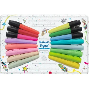 Textmarker PELIKAN Signal, 16 buc/set - 10 pastel si 6 neon