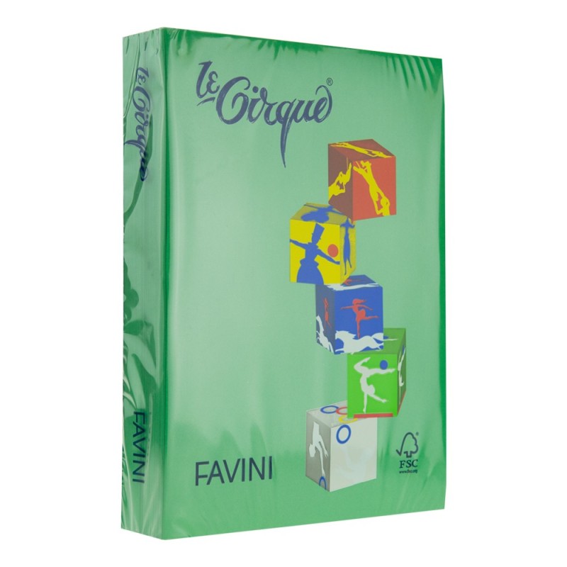 Carton colorat Verde Padure A4, FAVINI, 160 g/mp, 250 coli/top, cod culoare 207