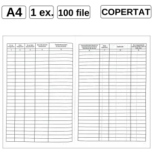 Registru intrare/iesire a corespondentei, A4, vertical, copertat, 100 file/set
