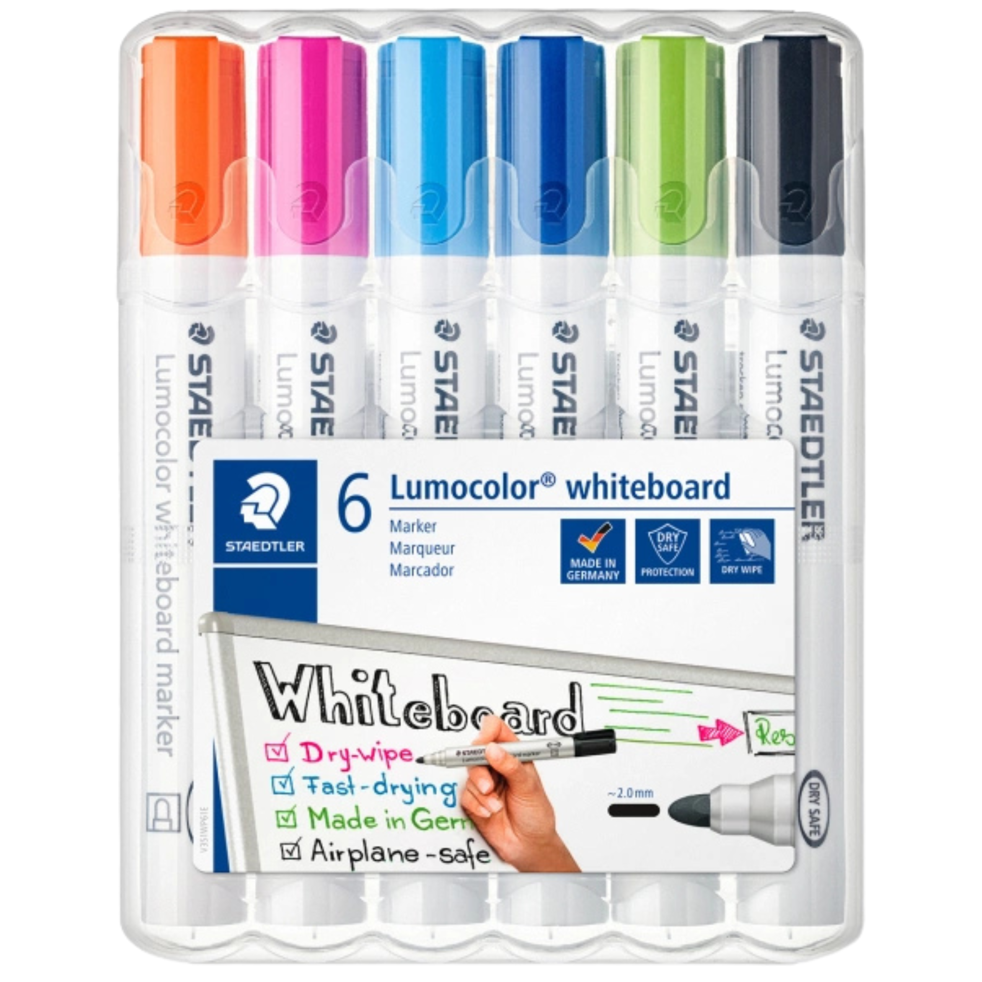 Marker whiteboard STAEDTLER Lumocolor, 6 culori/set