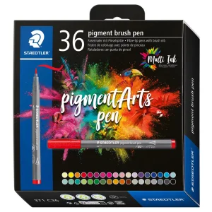 Marker cu varf pensula STAEDTLER Pigment Arts Pen, 36 buc/set