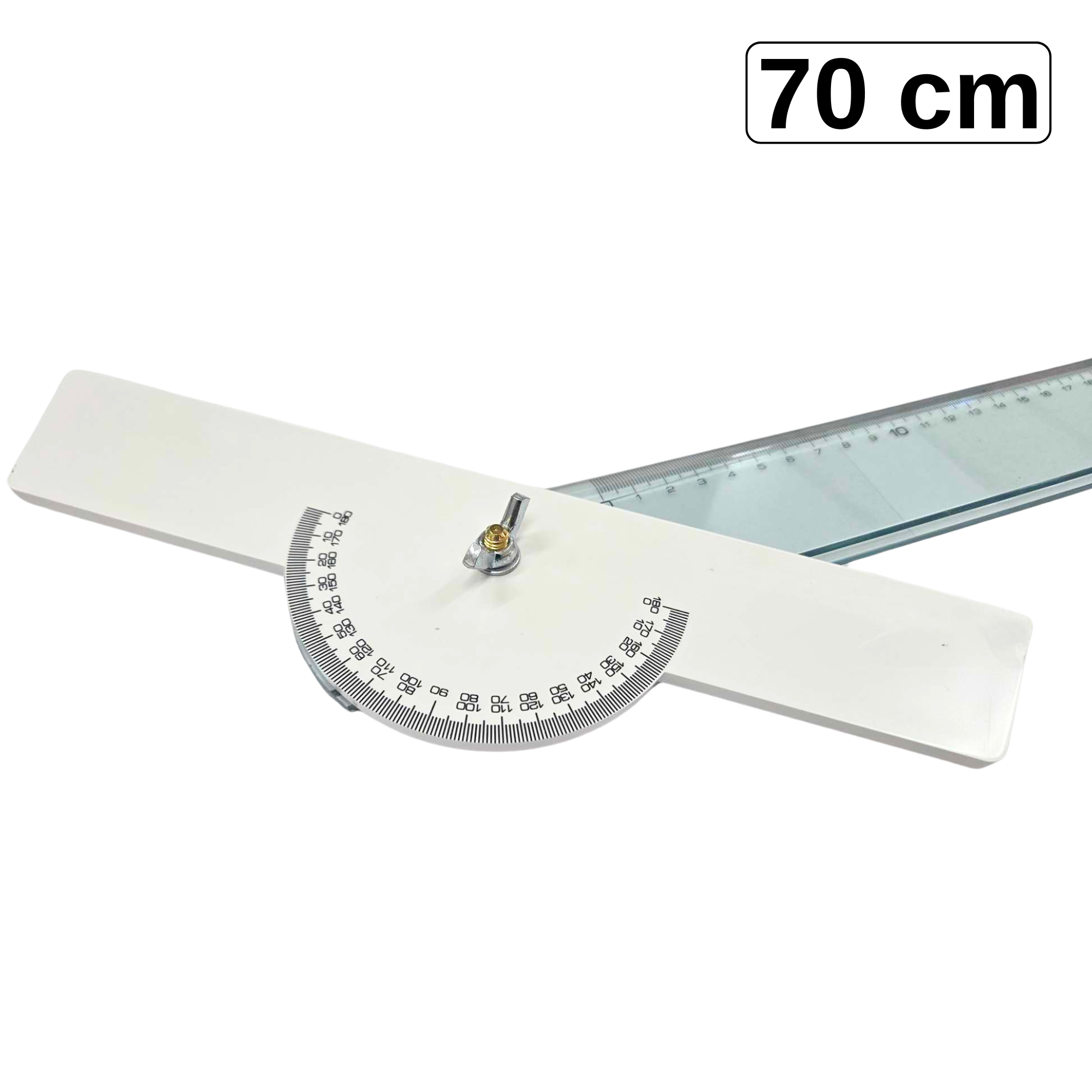 Teu din plastic cu raportor rotativ, 70 cm