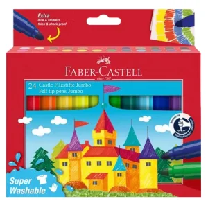 Carioci FABER-CASTELL Jumbo Superwashable, 24 culori/set