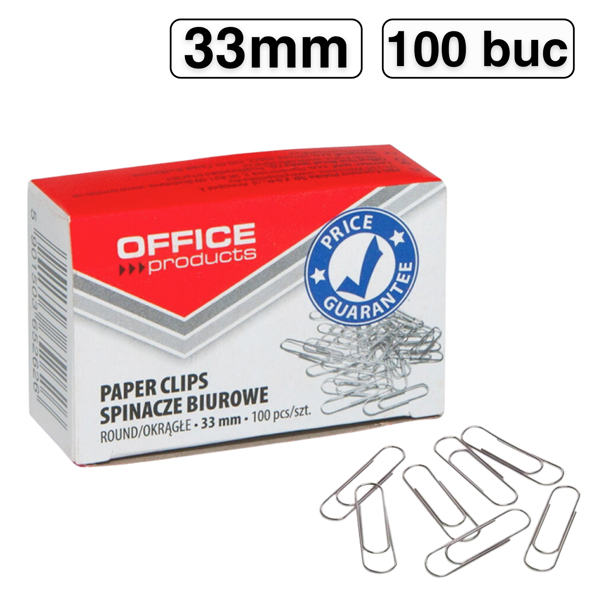 Agrafe birou 33mm, 100 buc/cutie, OFFICE PRODUCTS