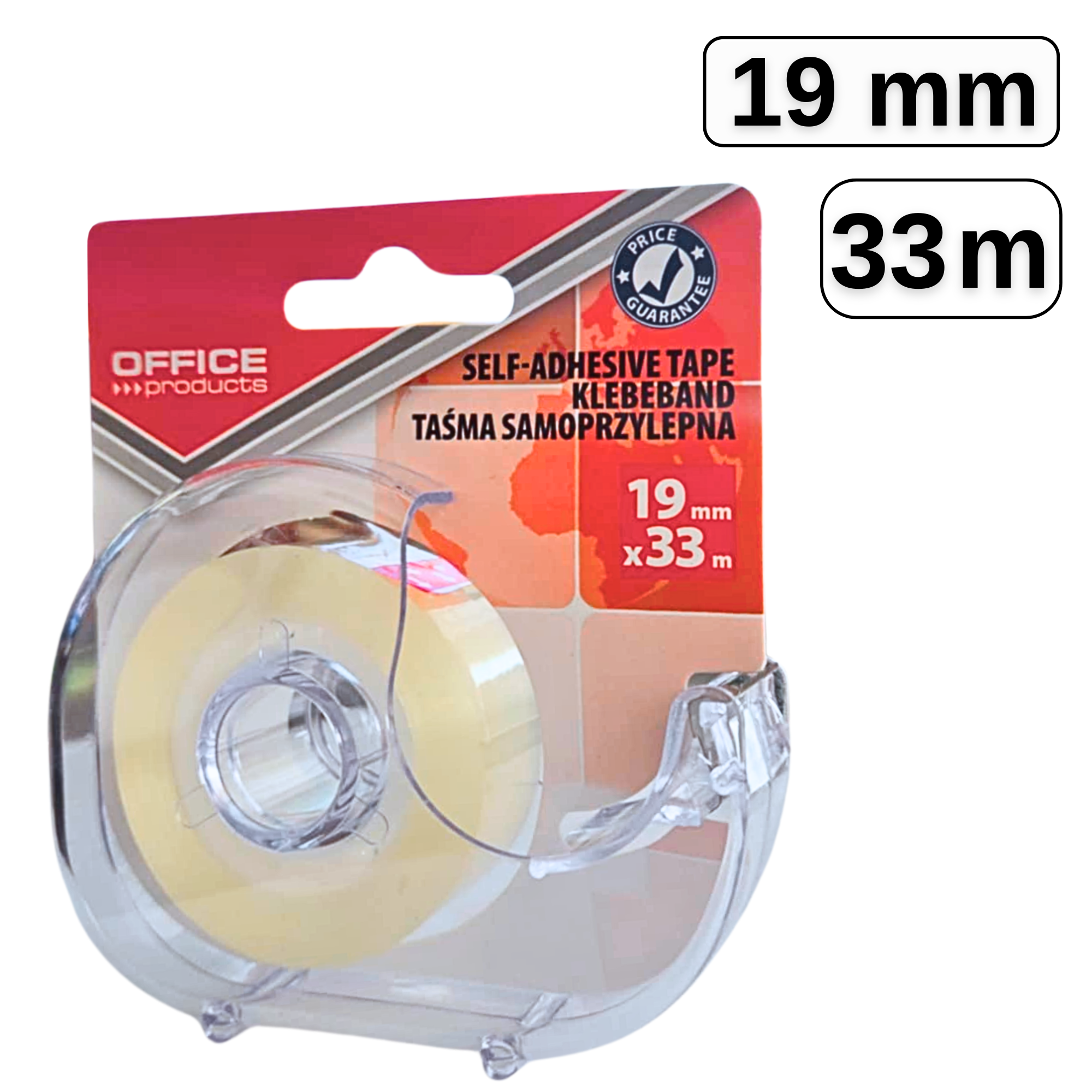Banda adeziva cu dispenser 19mm x 33m, OFFICE PRODUCTS