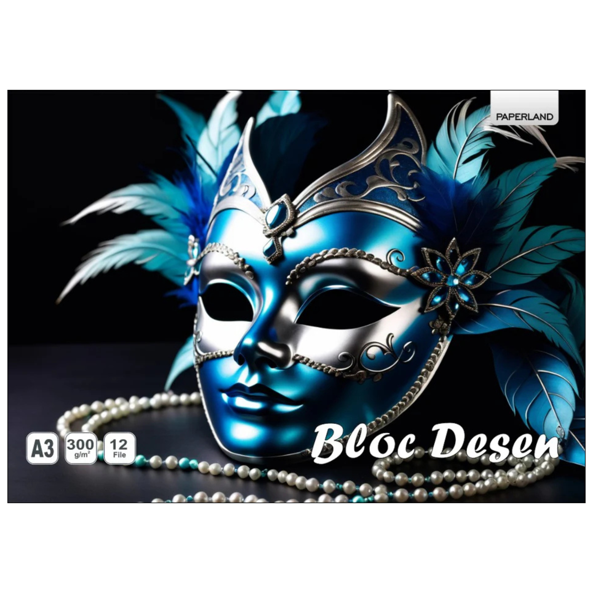 Bloc de desen A3, 300g/mp, 12 file, PAPERLAND