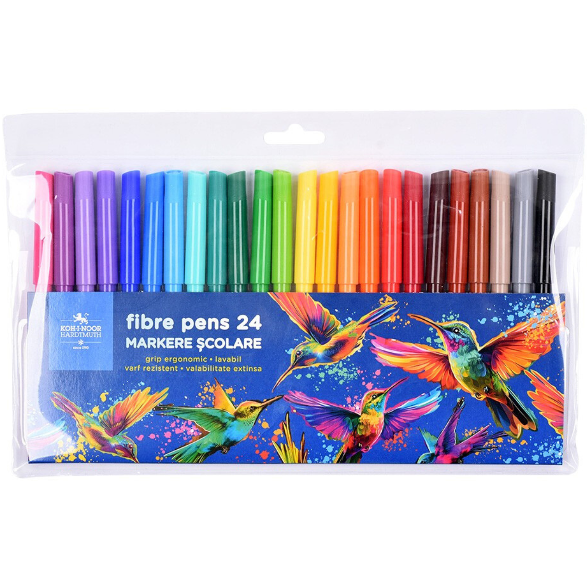 Carioci KOH-I-NOOR Colibri, 24 culori/set
