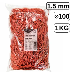 Elastice pentru bani, D 100 mm x 1.5 mm, 1 Kg, OFFICE PRODUCT