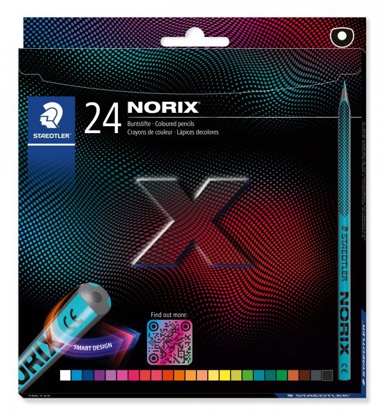 Creioane colorate STAEDTLER Norix, 24 culori/set