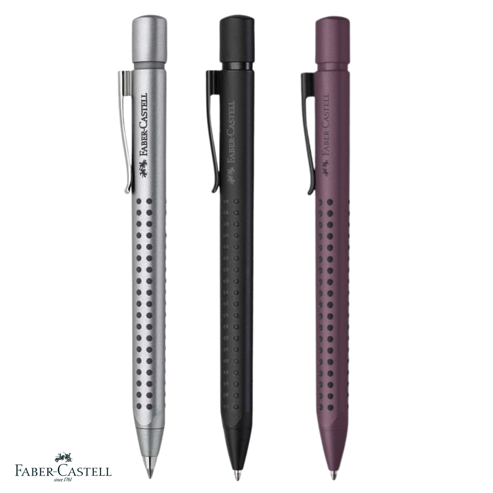 Pix cu mecanism si grip, FABER-CASTELL 2011, scriere albastra