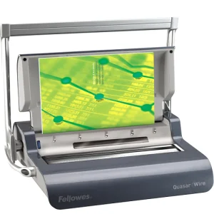 Aparat de indosariat manual cu inele metalice, FELLOWES Quasar Wire