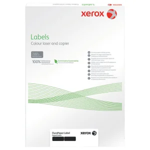 Etichete autocolante albe din polietilena, 1 buc/A4, 50 coli/top, XEROX Teslin