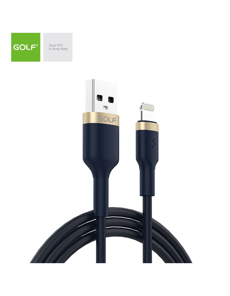 Cablu incarcare USB Iphone, incarcare cu 2A, albastru, GOLF Diamond Sync 27I