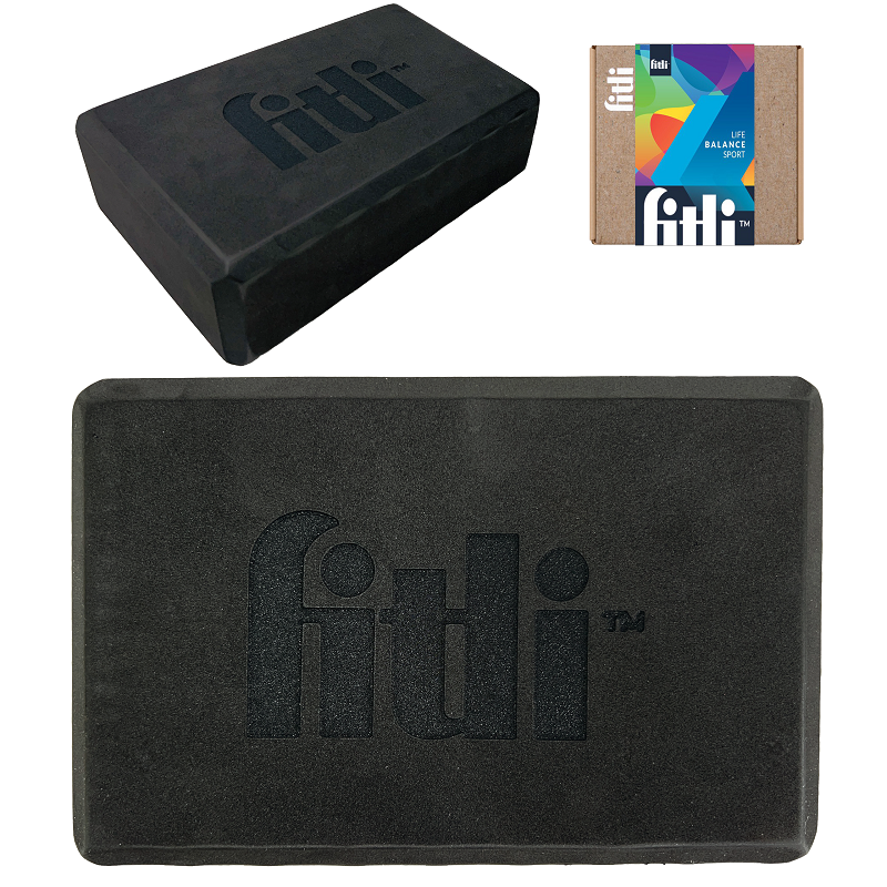 Cub pentru Yoga si Pilates, Fitness block , 23x15cm,FitLi, Negru