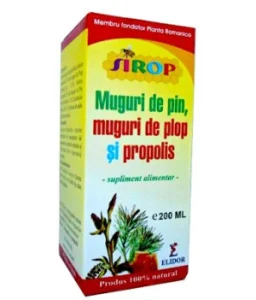 Sirop de Muguri de Pin, Muguri de Plop si Propolis 200 ml Elidor