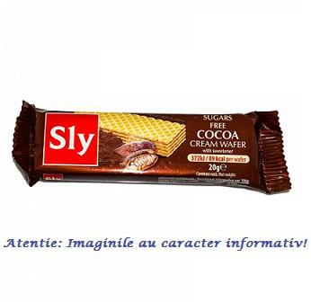 Napolitane cu Crema de Ciocolata Fara Zahar 20 g Sly Nutritia