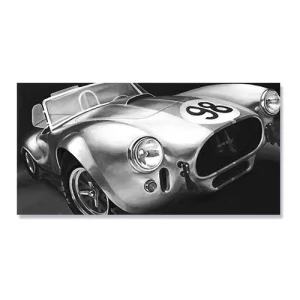 Tablou Canvas - Masina de curse I, Retro, Alb negru
