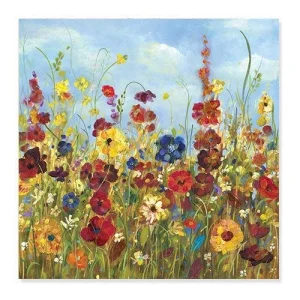 Tablou Canvas - Camp inflorit I, Flor, Cer albastru, Culori