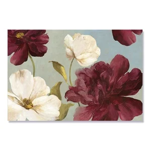 Tablou Canvas - Bujori II, flori, Rosu, Alb, Retro