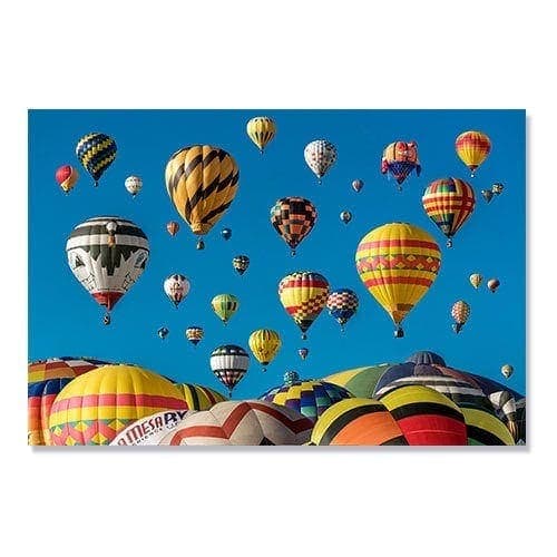 Tablou Canvas - Baloane cu aer cald, Galben, Albastru
