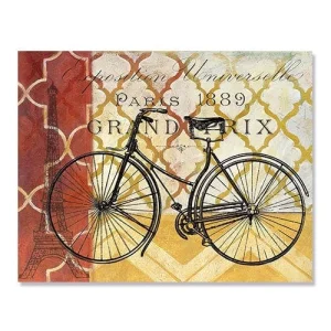 Tablou Canvas - Ciclism I, Bicicleta, Paris, Turnul Eiffel, Retro, Franta