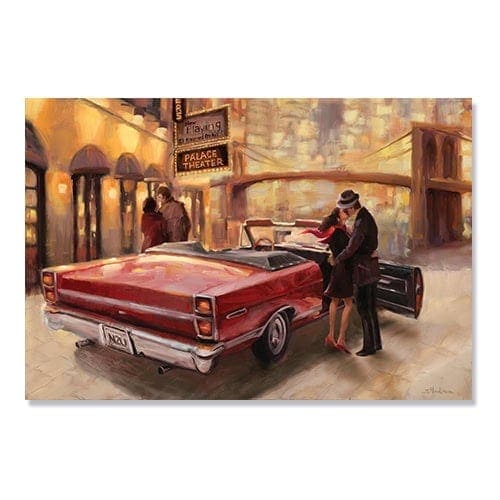 Tablou Canvas -  Seara Romantica, Iubire, Masina Retro, Love