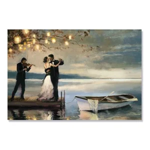 Tablou Canvas -  Romanta in Amurg, Iubire, Dans, Serenada, Lac