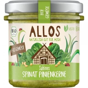 Crema tartinabila cu spanac si samburi de pin fara gluten 135g Allos