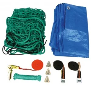 Kit fixare marfa remorca Carpoint 7piese : plasa 1.5x2.5m , prelata , suruburi , carlige , funie , clichet si doua chingi