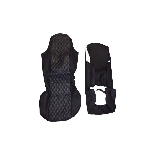 Huse scaun CAMION universale din doua piese material ROMB - Negru cusatura Rosie