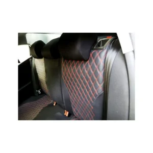 Huse auto universale 2+1 MATERIAL ROMB - Negru cusatura Rosie