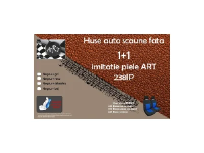 Huse din imitatie piele 1+1 Cod:ART238IP - Negru + Gri