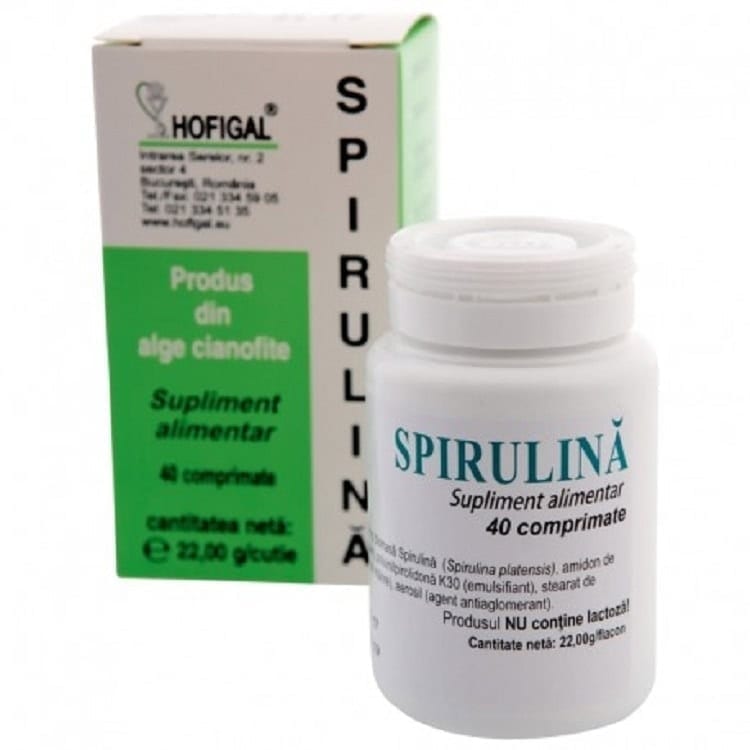 Spirulina 200 mg 40 comprimate Hofigal