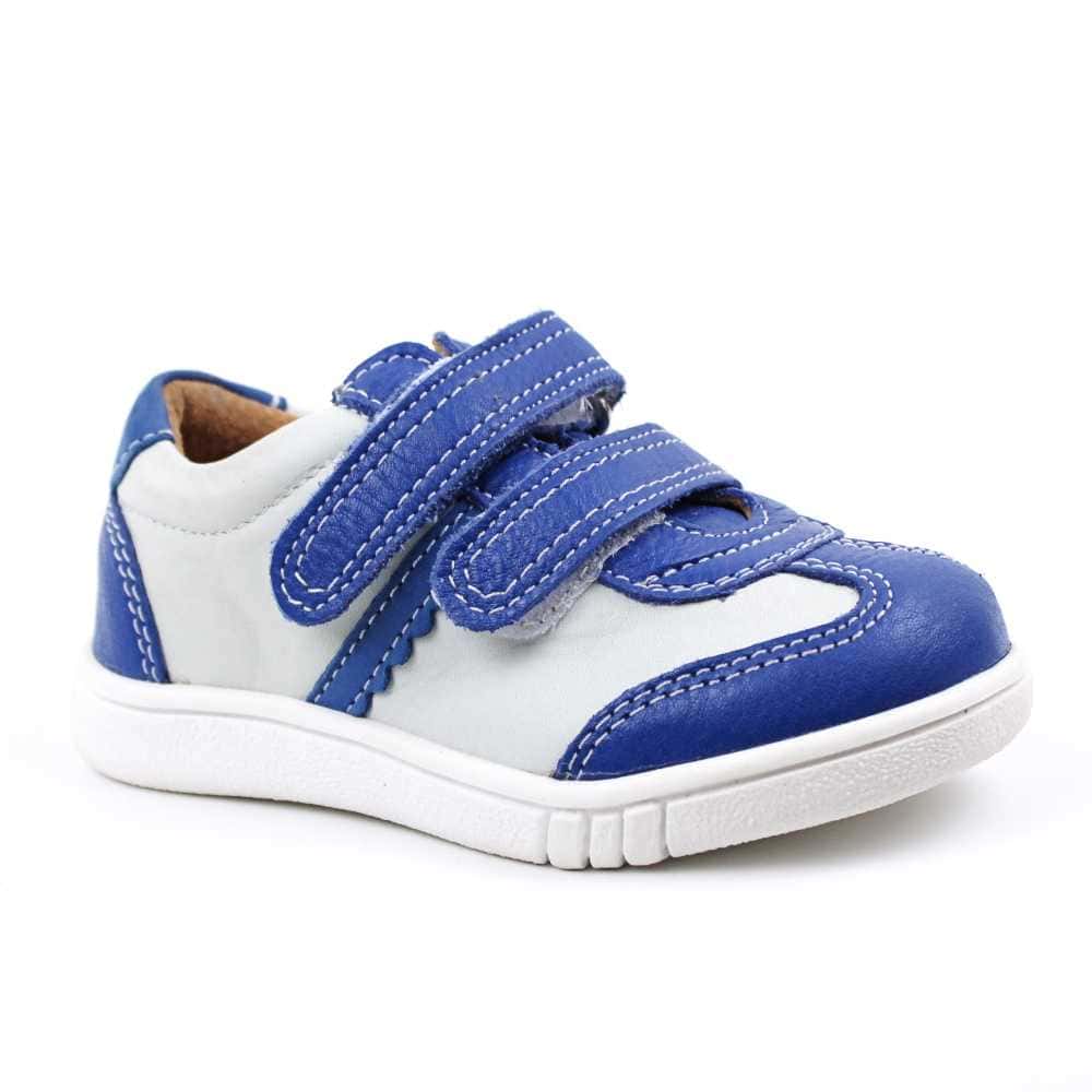 Pantofi sport , pentru copii , din piele naturala , cu talapa cusuta 1839-ALBASTRU/ALB