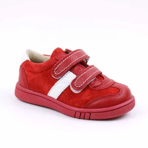 Pantofi sport , pentru copii , din piele naturala , cu talapa cusuta 1839-ROSU/ALB