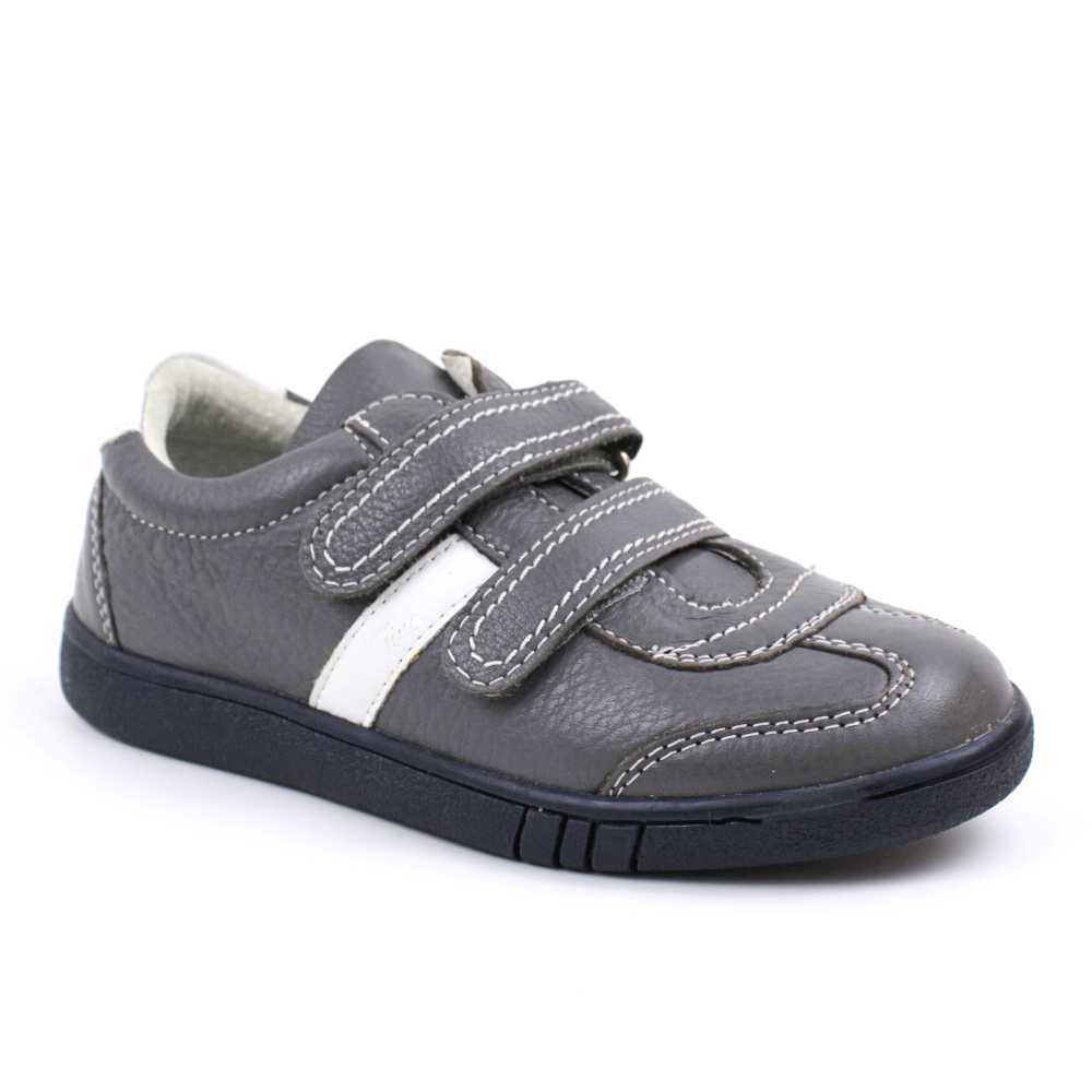 Pantofi casual ,unisex , pentru copii , din piele naturala 3229-GRI/GRI