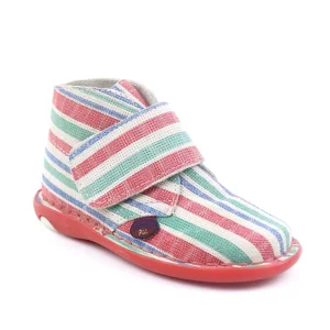 Ghete usoare , pentru copii , din panza , cu talpa cusuta 446-MULTICOLOR