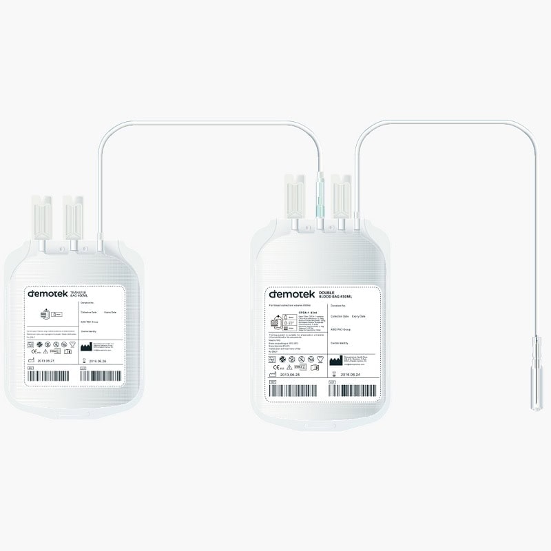 Punga dubla de sange 450ml cu satelit de 400ml, set 4 bucati